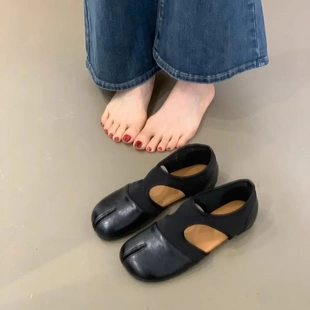 复古风分趾玛丽珍鞋女2026春季小众设计感弹力休闲镂空百搭猪蹄鞋