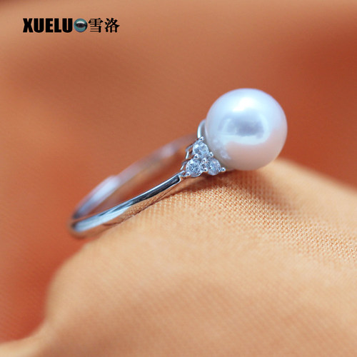 S925银天然淡水珍珠戒指