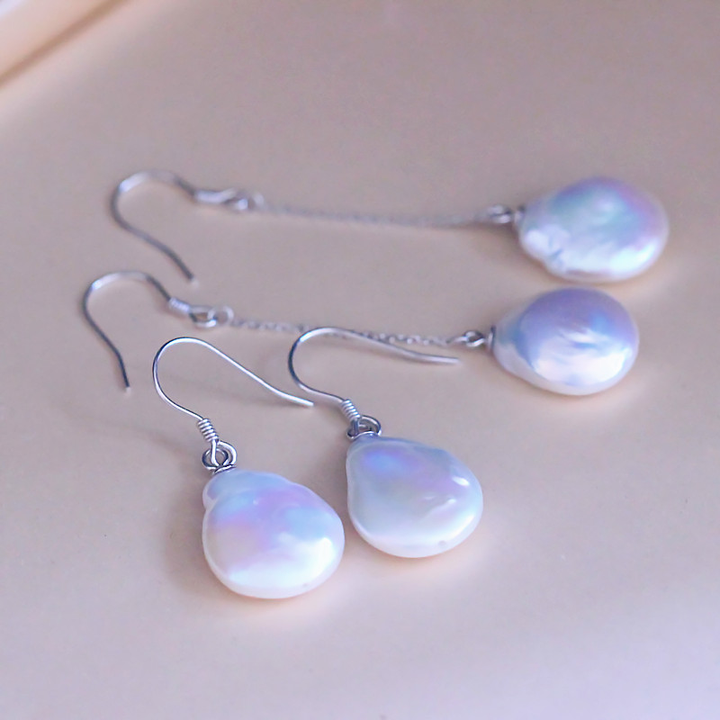 巴洛克天然淡水珍珠异形珍珠耳饰