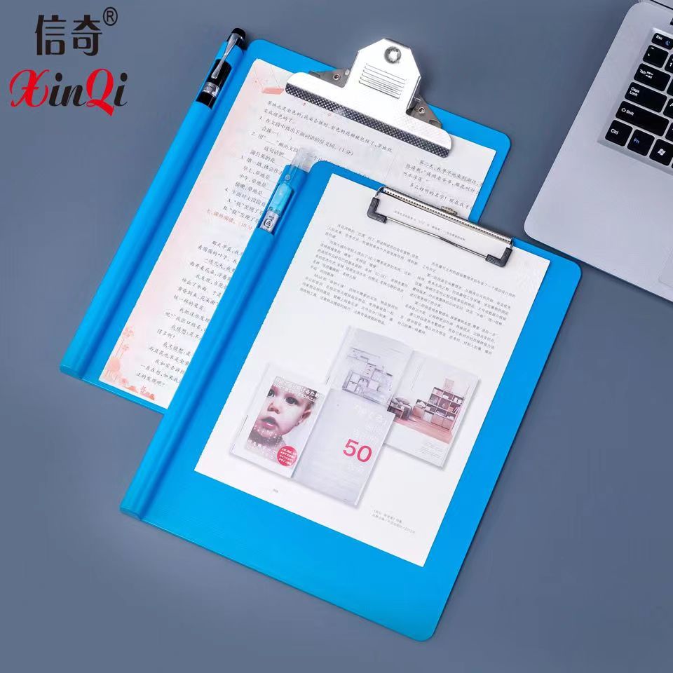 加厚A4写字板夹文件夹板学生试卷夹抄写板垫板a4带笔插办公硬板夹图片