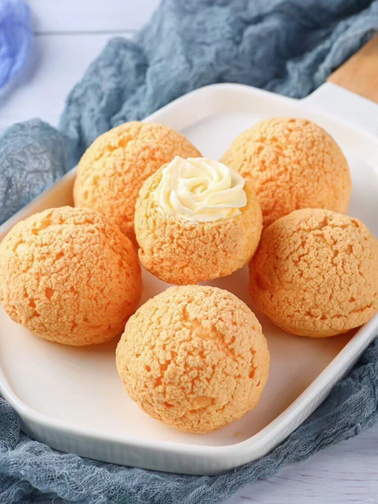 阿诺脆皮泡芙250g*5开袋即食夹心爆浆奶油酒店冰淇淋冷冻甜品点心