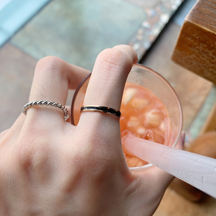 小众设计冷淡风戒指女食指时尚 轻奢精致潮ins尾戒小指钛钢男 个性