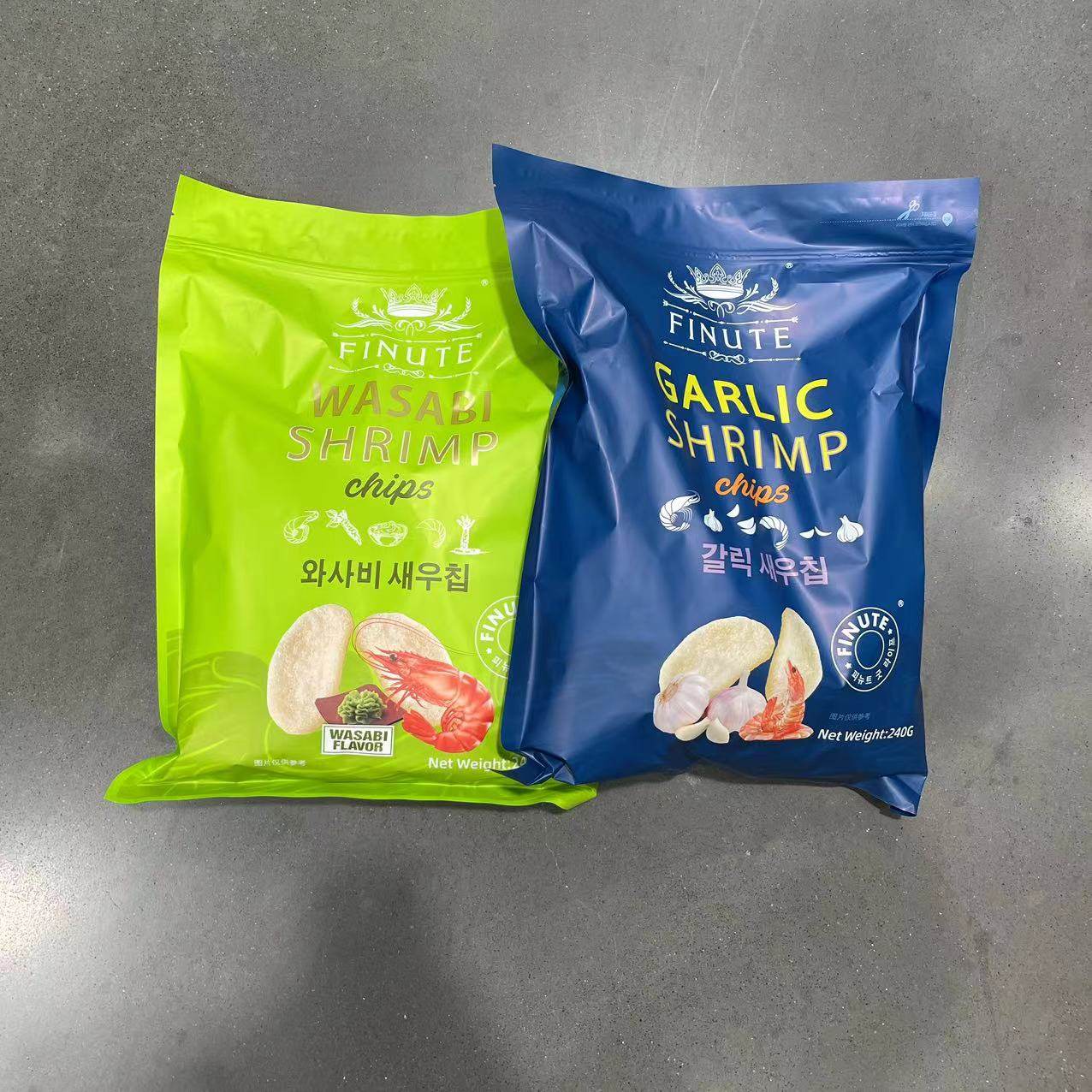 韩国进口趣莱福蒜味虾片300g网红膨化办公室休闲零食小吃超市代购