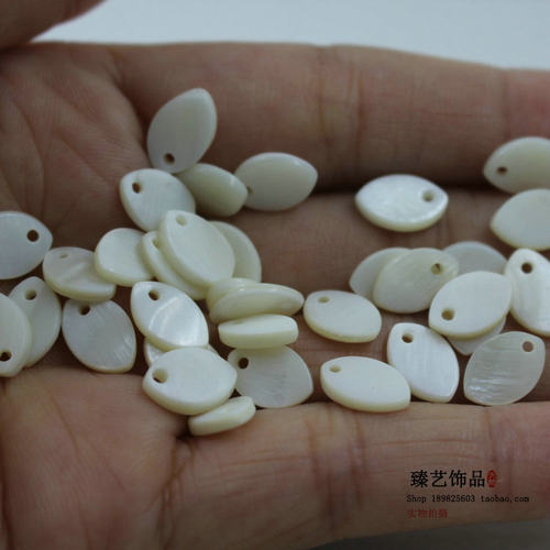 天然贝壳片 单孔两头尖马眼贝壳吊坠 古风diy发簪耳环挂件配件