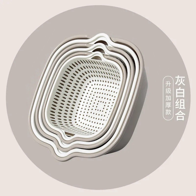 双层厨房镂空洗菜盆沥水篮滤篮水火锅拼盘洗菜篮客厅水果洗水果盘