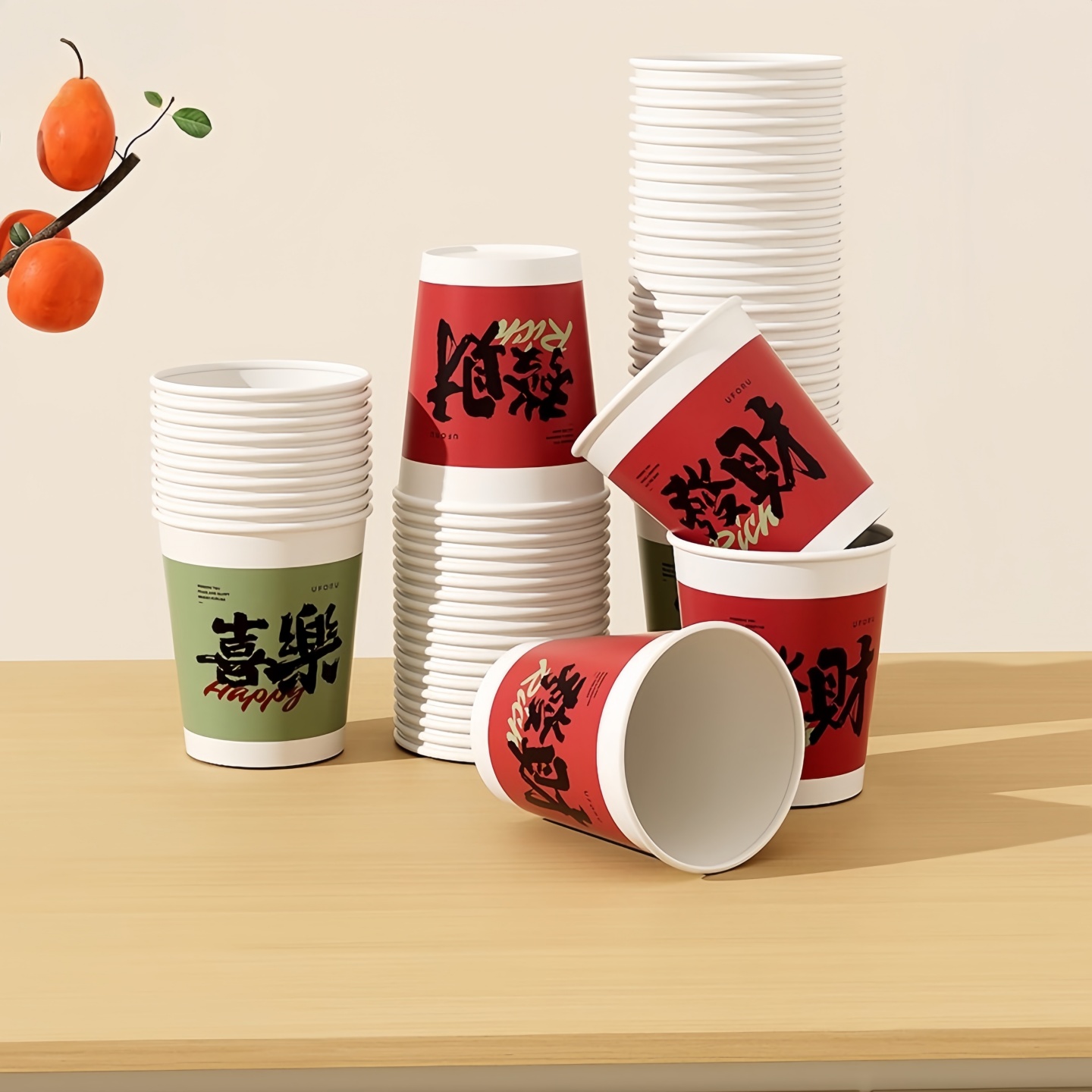 一次性纸杯家用加厚食品级冷热饮高颜值咖啡茶冷热皆宜高档2026年