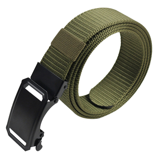 腰带 潮休闲帆布尼龙皮带年轻人军训裤 3.5厘米宽 自动扣腰带男工装