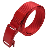 加长皮带男本命年男士 自动扣喜庆结婚礼物裤 带红色帆布尼龙腰带女