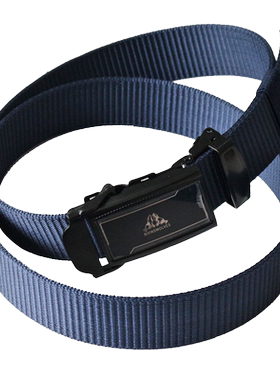 3.5厘米宽 平滑扣腰带男百搭工装休闲帆布尼龙皮带无孔压扣裤腰带