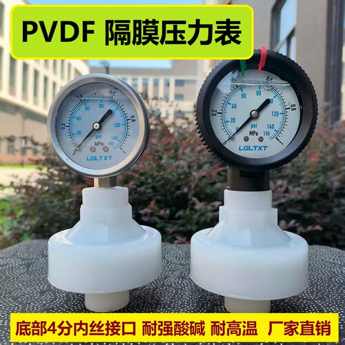 PVDF隔膜压力表Y60DN15内丝耐酸