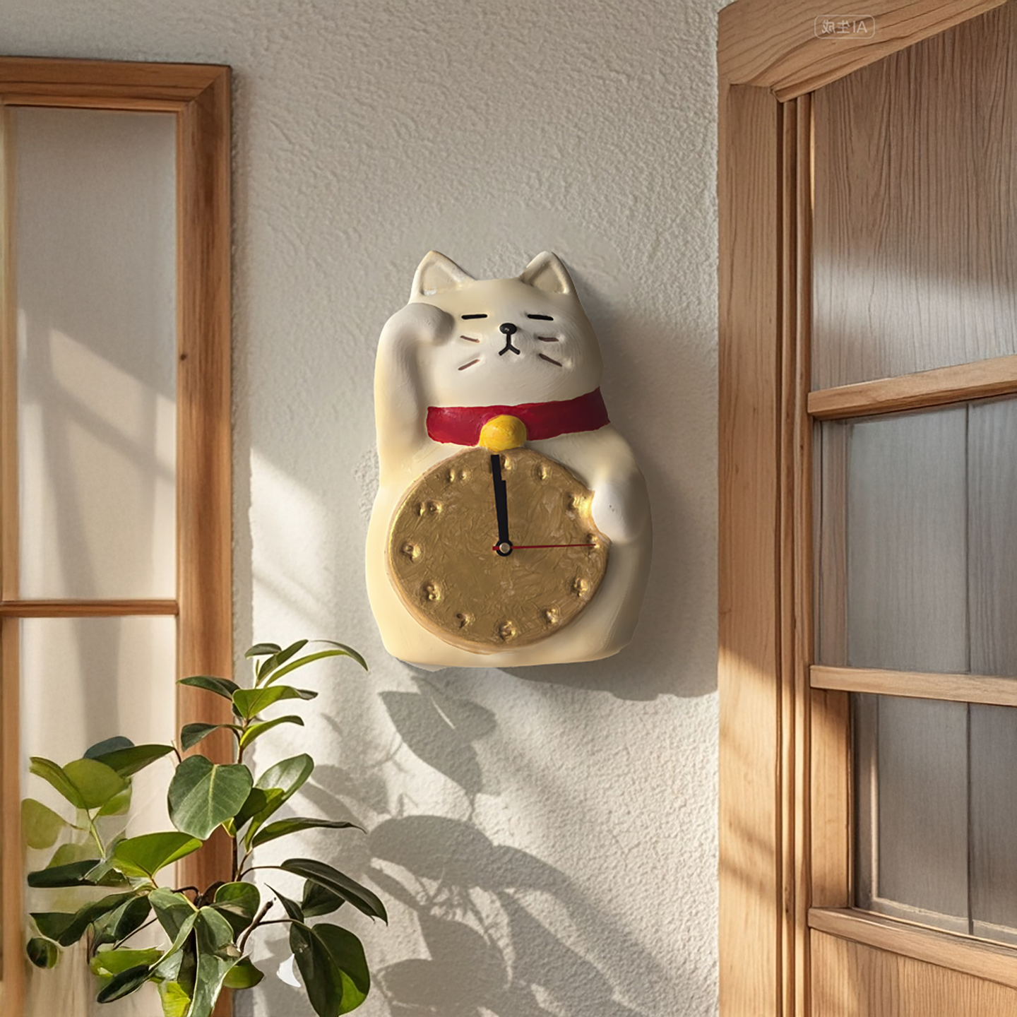 3D彩绘绘招财猫挂钟新品限时特价