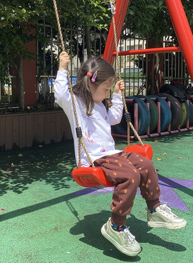 户外儿童秋千游乐设施配件室内室外庭院外弯板秋千坐板式吊绳运动