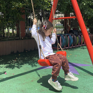 户外儿童秋千游乐设施配件室内室外庭院外弯板秋千坐板式吊绳运动