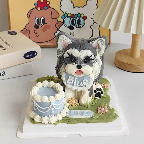 宠物立体定制生日蛋糕 整个狗狗猫咪形象绘制 顺丰全国可发
