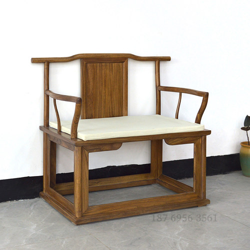 新中式禅椅实木禅椅围椅盘腿打坐椅榆木禅修椅子明式主椅大主人椅