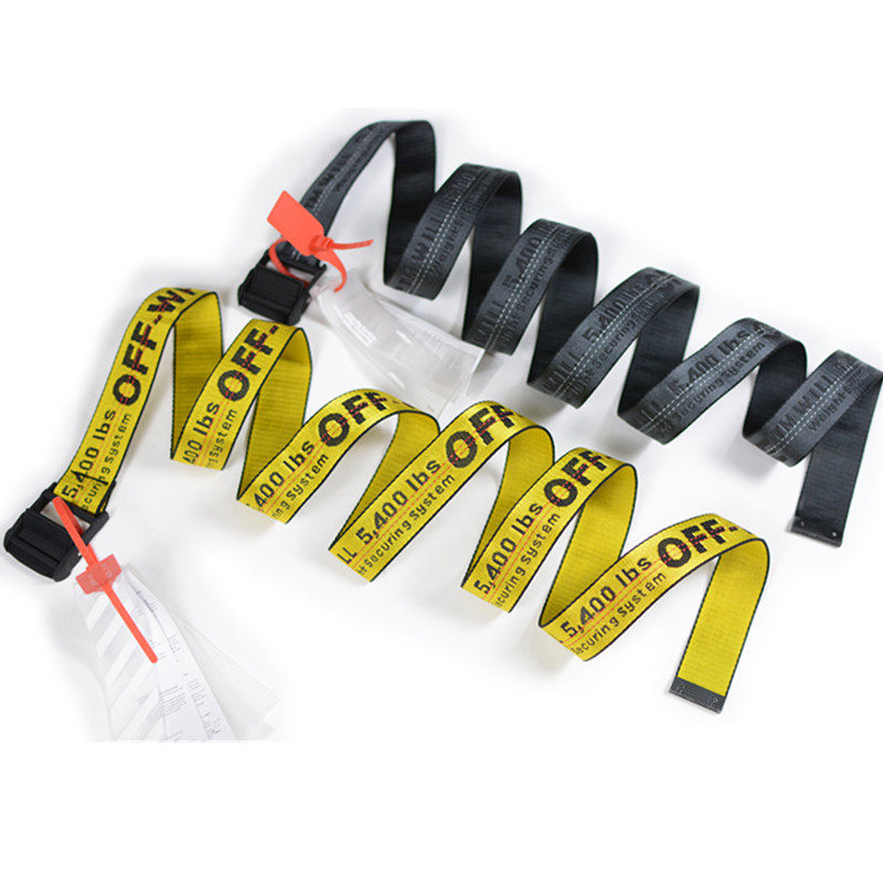 OWBLCGKK腰带20SS工业风情侣款帆布刺绣LOGO皮带潮流透明腰带Belt
