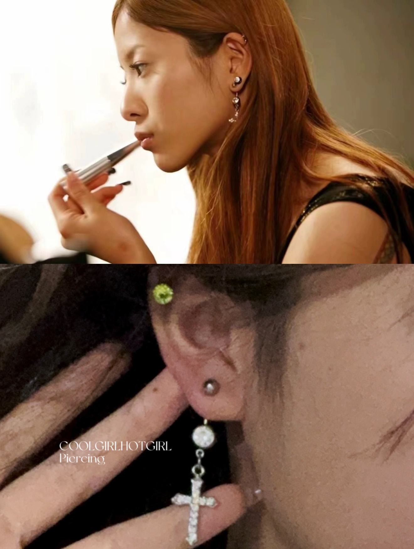 CGHG 蛇舌女主同款脐钉耳钉 细杆钛钢外螺纹穿刺饰品