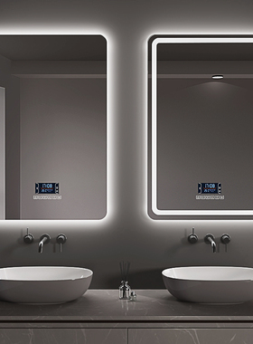 智能方镜触摸屏防雾浴室镜子卫生间智能镜定制酒店led灯镜化妆镜