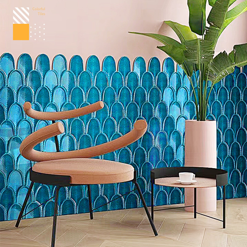 复古冰裂纹孔雀羽毛扇形釉面砖厨房餐厅卫生间瓷砖墙砖凹凸别墅砖,家装主材,釉面砖,淘宝优惠券,粉丝福利购,淘宝优惠卷