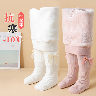 加厚加绒一体保暖大pp女童配裙子外穿婴儿打底裤 宝宝连裤 袜秋冬季
