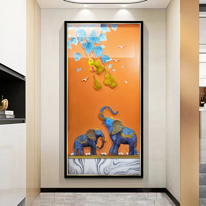 入户玄关装饰画 画现代简约轻奢走廊过道3D壁画 画大气立体实物客