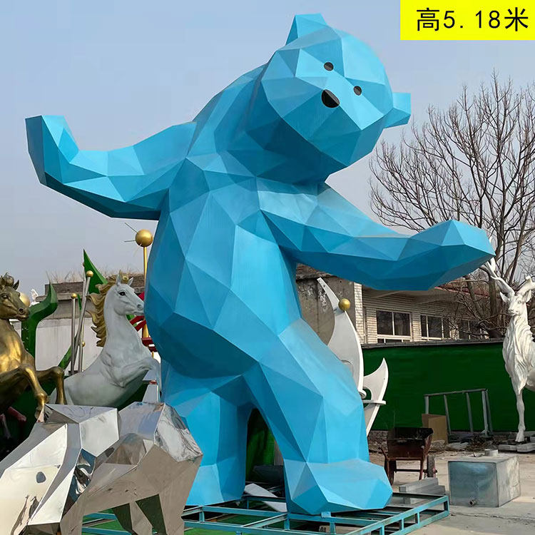 玻璃钢雕塑定制大型切面熊雕像鹿