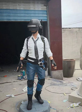 石膏迎宾网吧游戏人物雕塑定制