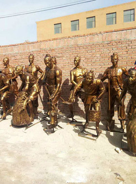 陶土招财农耕艺术品人物塑像定制