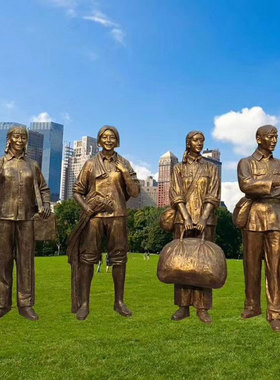 定制知青雕塑玻璃钢大学生人物像