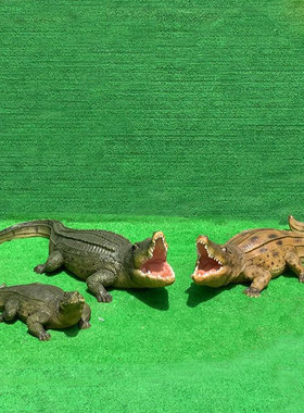 定制卡通鳄鱼雕塑玻璃钢扬子鳄像