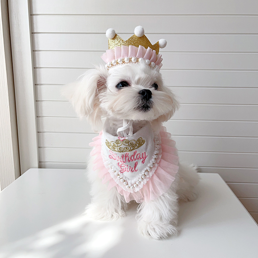 ins狗狗生日口水巾派對三角巾