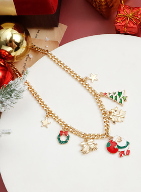 欧美跨境饰品圣诞节项链女圣诞