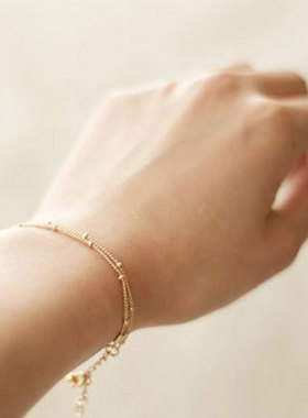 跨境精品双层珠链手链 欧美风女士春季新款 简约便宜手饰品首饰女