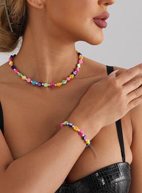 欧美跨境波西米亚民族风混彩珍珠