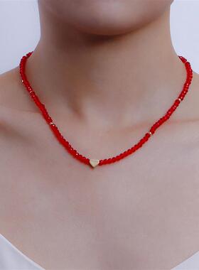 欧美跨境饰品ins彩色水晶爱心