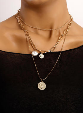 欧美跨境饰品朋克多层女王美人头