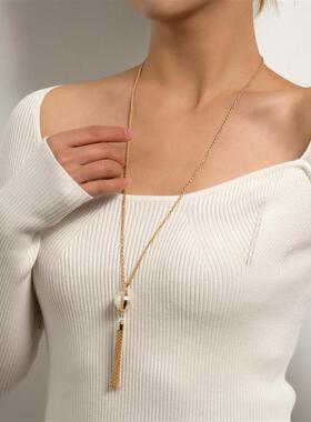 欧美跨境饰品简约打结流苏长款