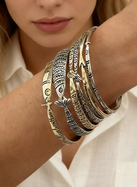 欧美跨境个性叠戴海洋动物鱼形手