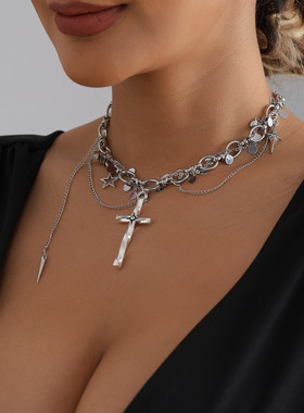 欧美跨境饰品猪鼻圆片金属流苏十