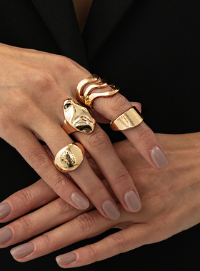 Ring欧美跨境个性不规则几何指环