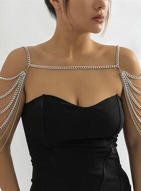 欧美跨境饰品性感多层金属流苏