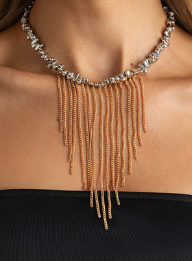 欧美跨境饰品碎银几何短款choker