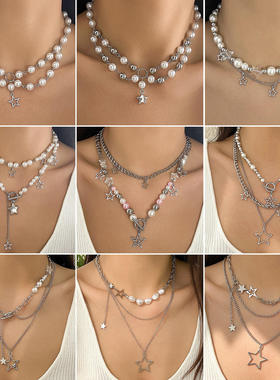 欧美跨境嘻哈辣妹星形甜酷吊坠