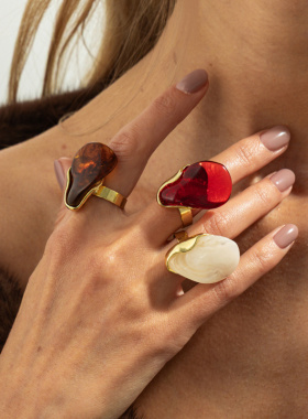 欧美跨境法式不规则水滴复古开口