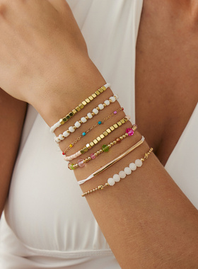 欧美跨境饰波西米亚风彩色米珠手