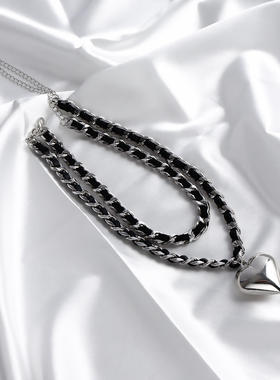 欧美跨境饰品气质绒布编织链条