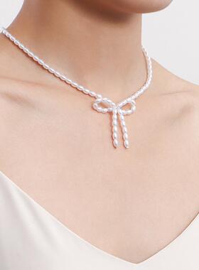 欧美跨境饰品choker蝴蝶结仿珍珠