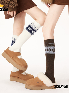 白色堆堆袜2025新款秋冬韩系复古文艺费尔岛保暖踩脚袜套女防下滑