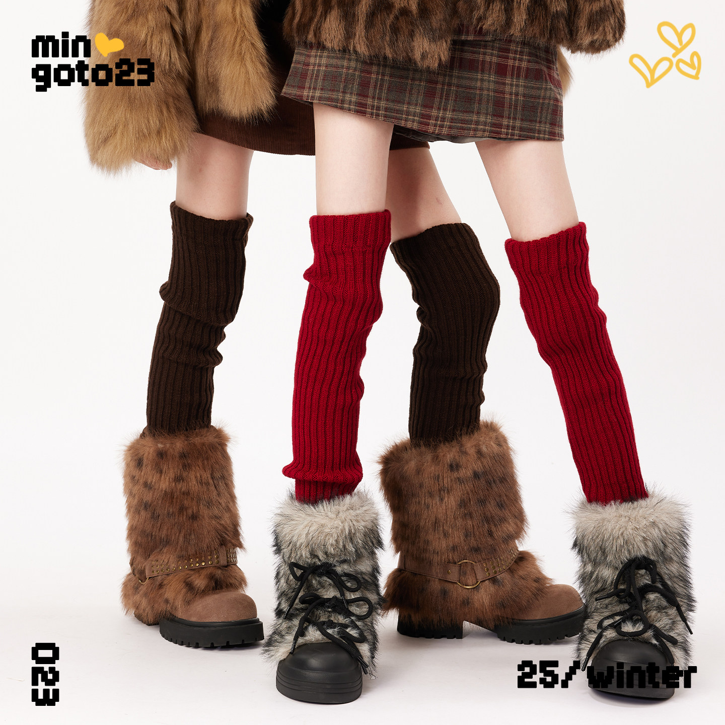 棕色过膝长筒护膝袜女款秋冬韩系复古学院风针织保暖条纹过膝袜套