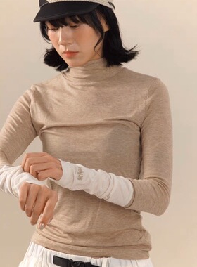 DAIKON Lab.25aw户外天丝美利奴羊毛半高领拼接袖长袖T恤打底衫